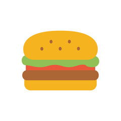 Hamburger fast food icon vector flat