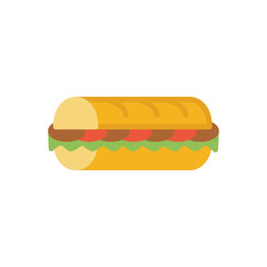 Sub fast food icon vector flat