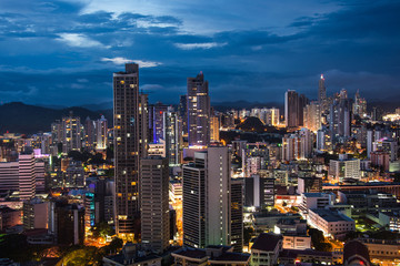 Naklejka premium Financial center of Panama City, Panama