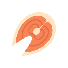 Salmon seafood icon vector flat