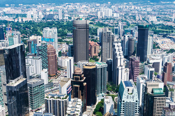 Fototapeta premium Kuala Lumpur city skyline and skyscrapers in Malaysia.