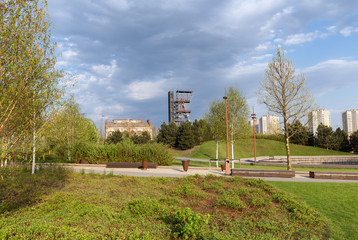 Katowice in Poland / Industrial landscape the old mine shaft © Rochu_2008
