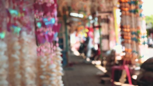 Shell shop in Cilacap, Java, Indonesia on sunny summer day