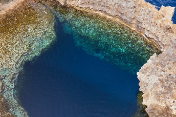 Blue Hole, Azure Window Point,  Gozo, Malta