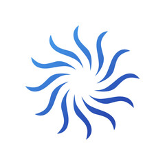 Logotipo ondas de frio en color azul en fondo blanco