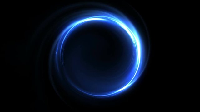 Abstract blue seamless loop neon background luminous swirling Glowing circles