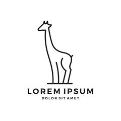 giraffe logo line art outline monoline