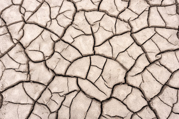 Dried out soil with cracks when dry