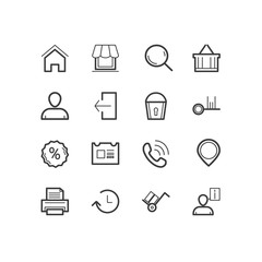 Shopping icons. Shopping and commerce icons. design icons.