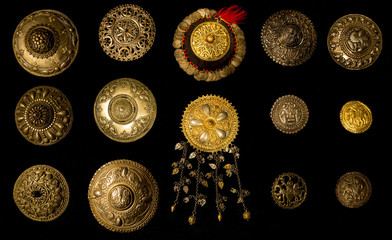 Ancient golden head decorations