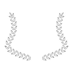 laurel wreath, heraldic design, black icon