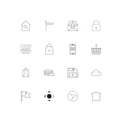 Web Applications simple linear icons set. Outlined vector icons