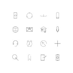 Web Applications simple linear icons set. Outlined vector icons