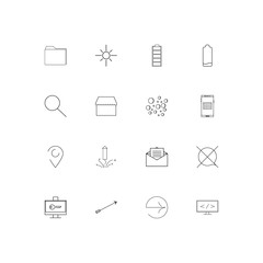 User Interface simple linear icons set. Outlined vector icons