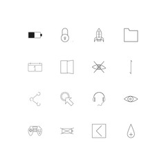 User Interface simple linear icons set. Outlined vector icons