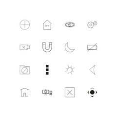 User Interface simple linear icons set. Outlined vector icons