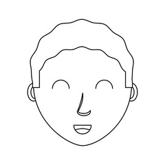 cartoon man face icon over white background, vector illustration