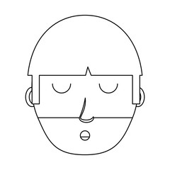 Obraz na płótnie Canvas cartoon man with beard over white background, vector illustration