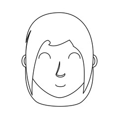 cartoon woman with short hair over white background, vector illustration