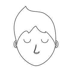 cartoon boy head icon over white background, vector illustration