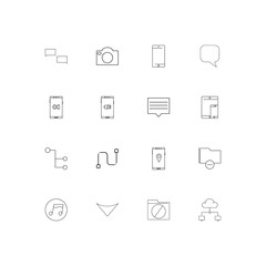 Network And Database simple linear icons set. Outlined vector icons