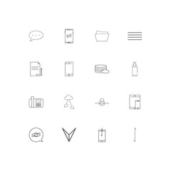 Network And Database simple linear icons set. Outlined vector icons