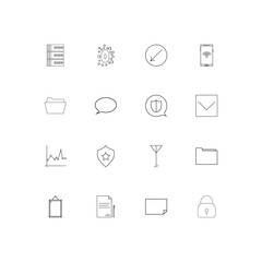 Network And Database simple linear icons set. Outlined vector icons