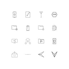 Fototapeta na wymiar Network And Database simple linear icons set. Outlined vector icons