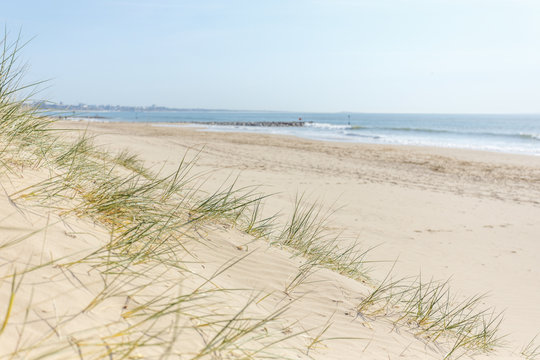 Sandbanks Beach in Poole, Dorset on a bright sunny summer's day