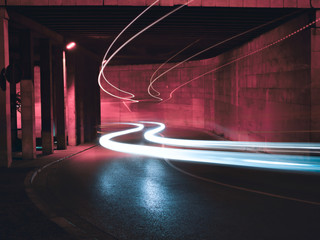 Red and Blue long exposure of bus lights
