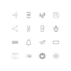 Internet Of Things simple linear icons set. Outlined vector icons