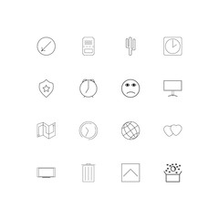 Lifestyle simple linear icons set. Outlined vector icons