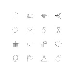 Lifestyle simple linear icons set. Outlined vector icons