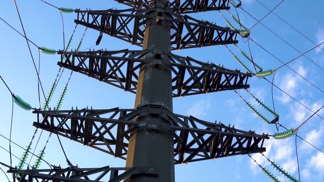 High-Voltage Transmission Line Of The Electric Power