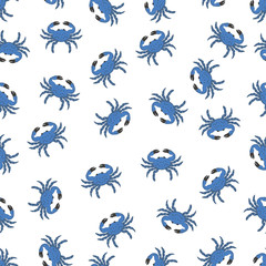 pattern with blue crabs