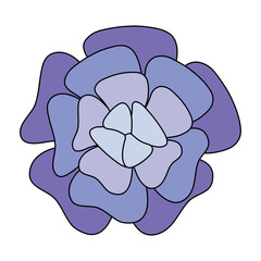 purple flower icon over white background, colorful design. vector illustration