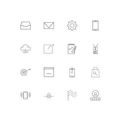 Internet Technologies simple linear icons set. Outlined vector icons