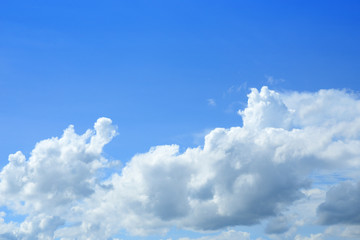 White clouds on blue sky.