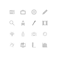 Creative Process And Design simple linear icons set. Outlined vector icons