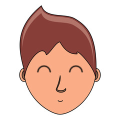 cartoon man face icon over white background, colorful design. vector illustration