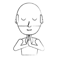 cartoon man with beard over white background, vector illustration