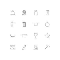 Beauty Dress And Clothes simple linear icons set. Outlined vector icons