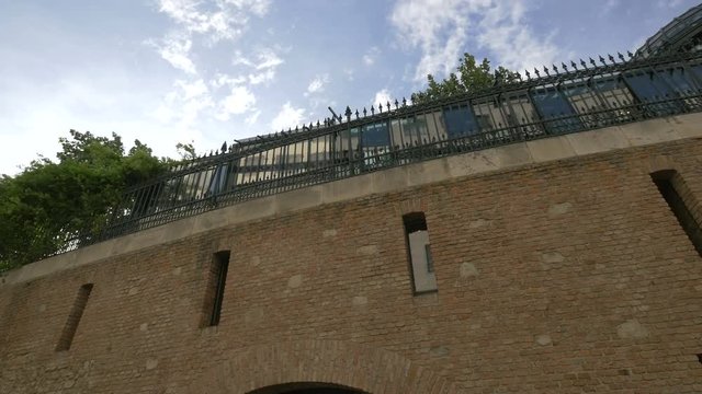 Brick wall outside Palais Coburg