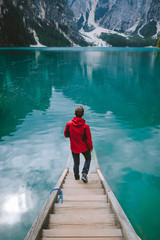 man at Lago di Braies