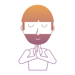 cartoon man with beard over white background, vector illustration