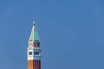 Fototapeta na wymiar A view of the Campanile at St Mark’s Square in Venice, Italy