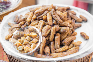 Dried bananas traditional Thai snack.