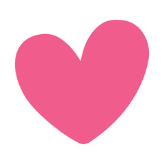 pink heart icon over white background, vector illustratration