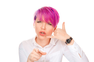 Girl promising to give call