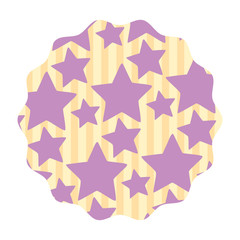 circular frame with stars design over white background, colorful design.  vector illustration